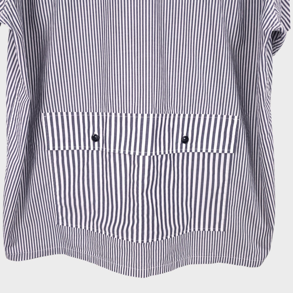 SUGAR CANE Men's Made in Japan Striped Relaxed Fit Short Sleeved Shirt