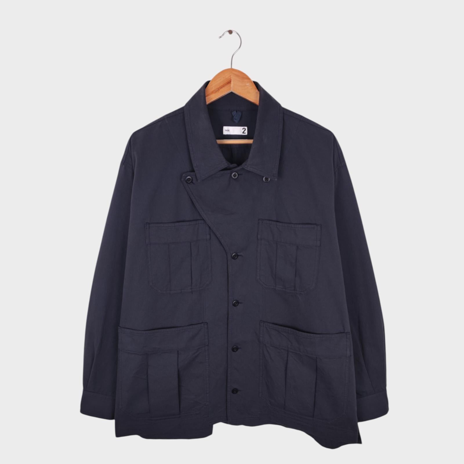 TS(S) Men's Navy Blue Cotton Slub Yarn Twill Military Chore Jacket