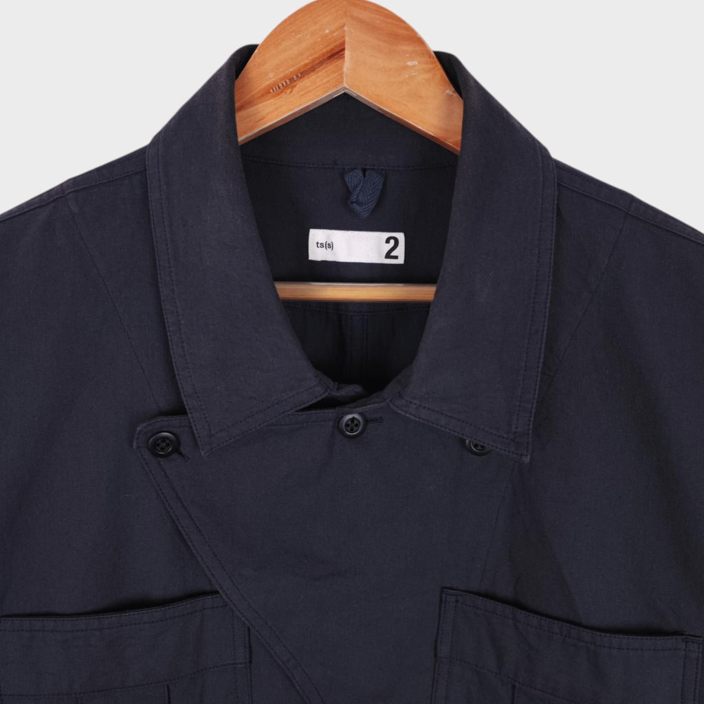 TS(S) Men's Navy Blue Cotton Slub Yarn Twill Military Chore Jacket