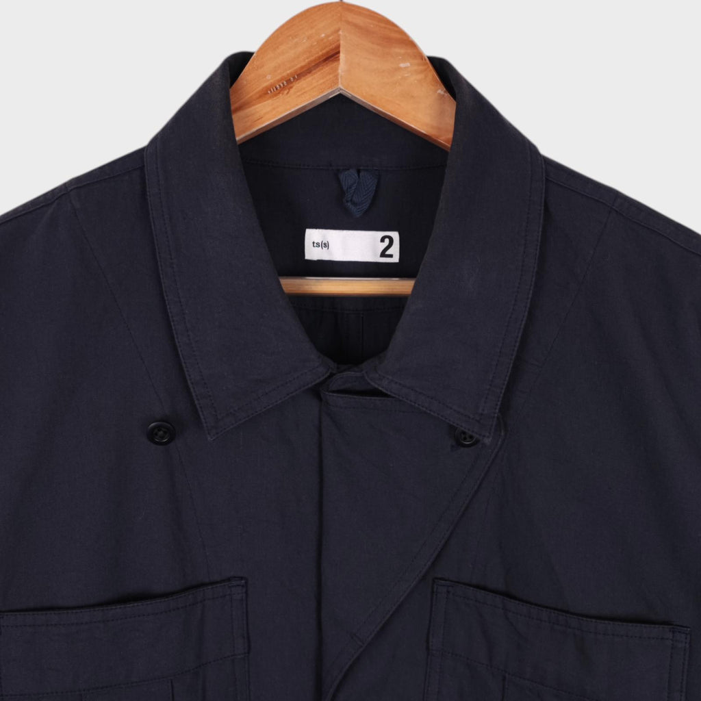 TS(S) Men's Navy Blue Cotton Slub Yarn Twill Military Chore Jacket