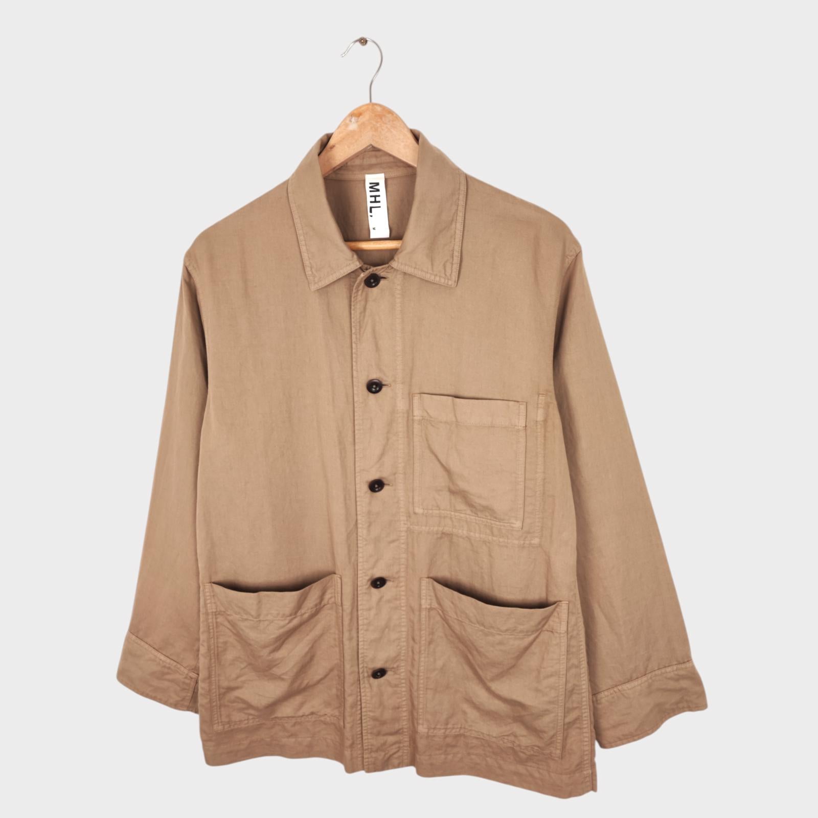 MHL MARGARET HOWELL Men's Beige Cotton/Linen Chore Jacket