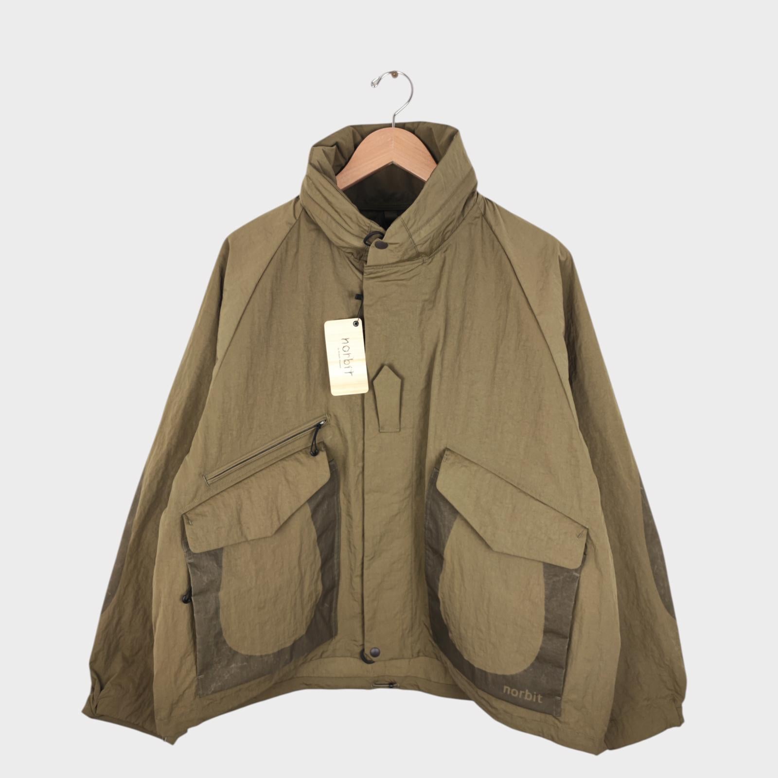 NORBIT BY HIROSHI NOZAWA Men's Olive Green Field Track Parka Jacket