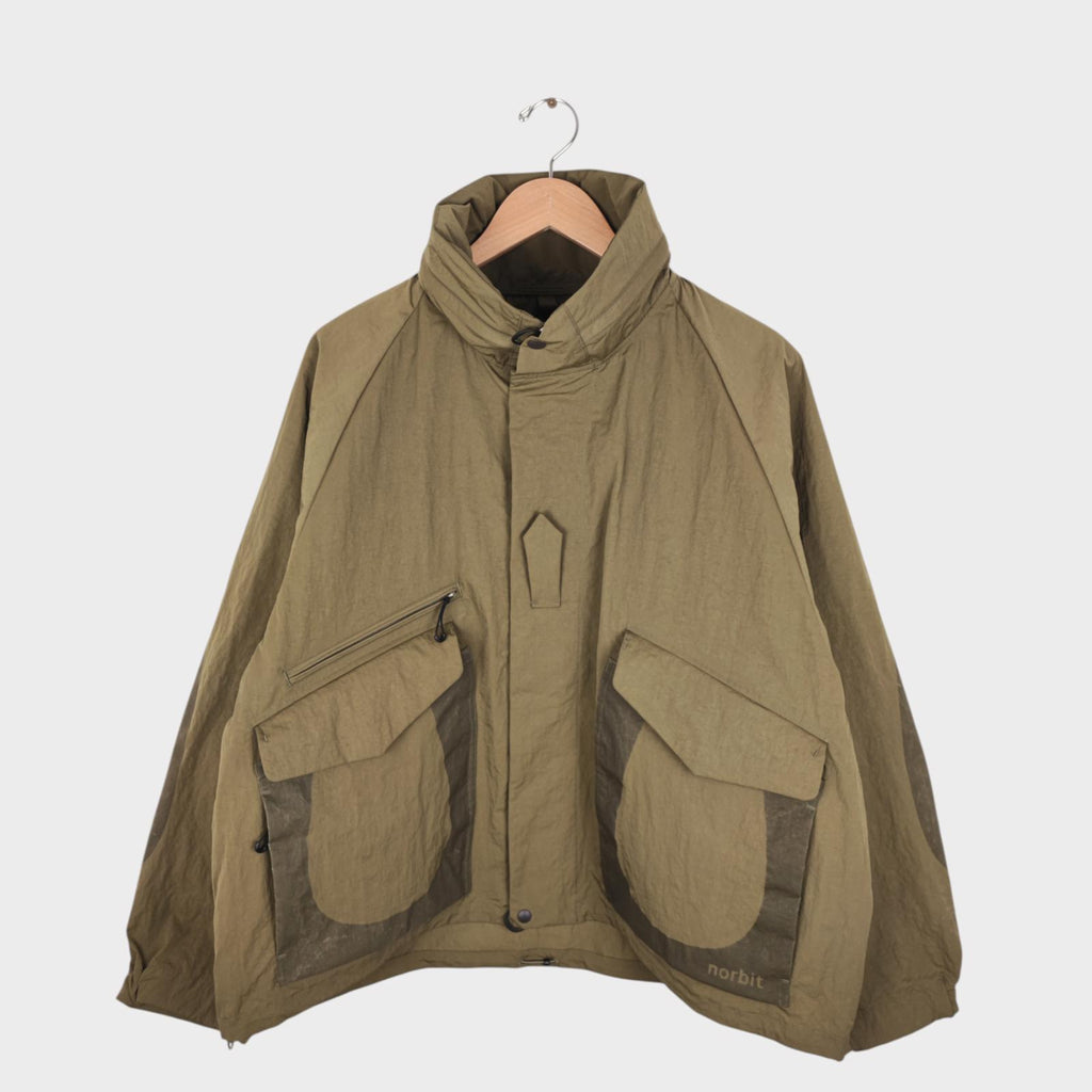 NORBIT BY HIROSHI NOZAWA Men's Olive Green Field Track Parka Jacket