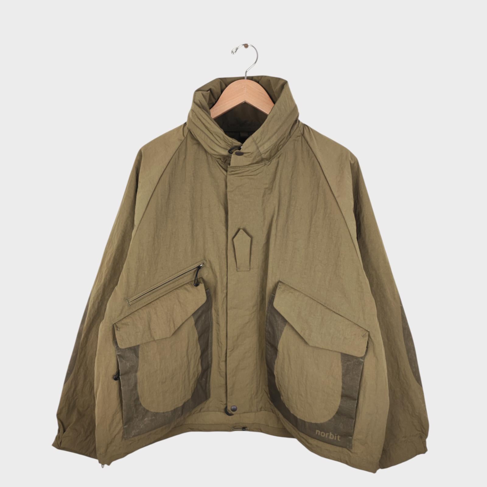 NORBIT BY HIROSHI NOZAWA Men's Olive Green Field Track Parka Jacket