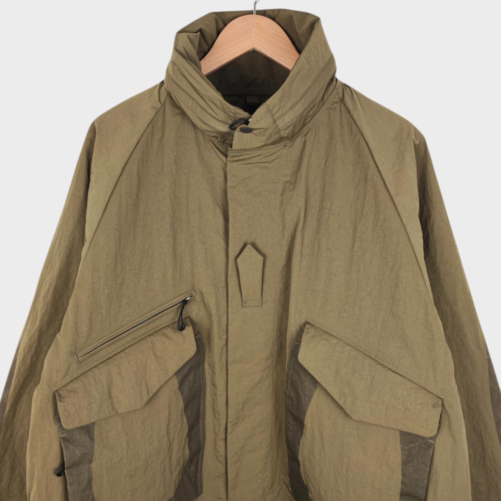 NORBIT BY HIROSHI NOZAWA Men's Olive Green Field Track Parka Jacket