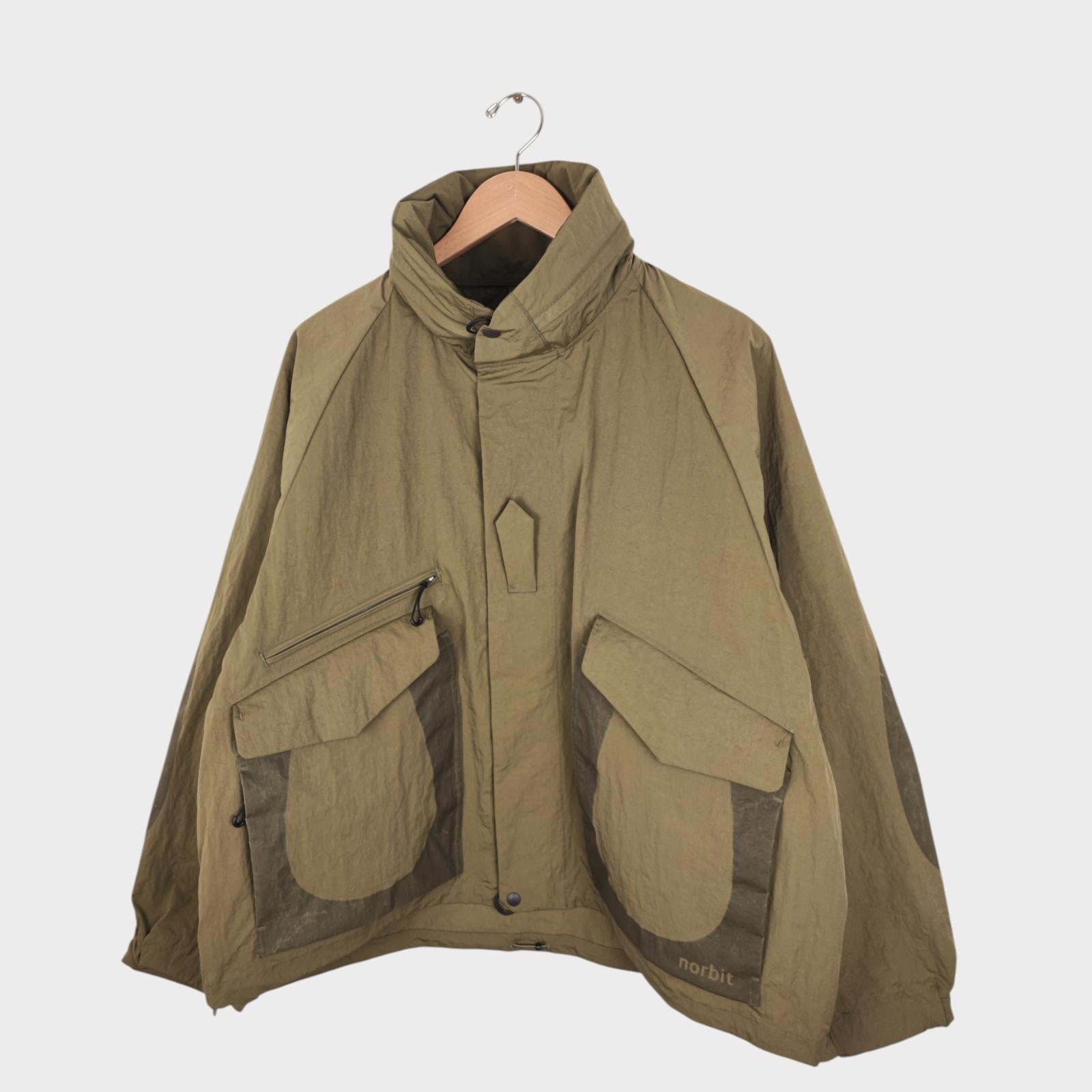 NORBIT BY HIROSHI NOZAWA Men's Olive Green Field Track Parka Jacket