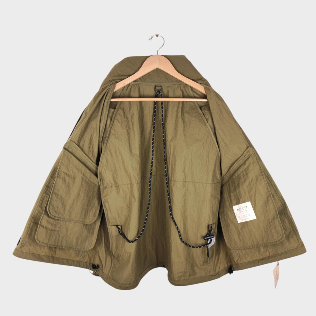 NORBIT BY HIROSHI NOZAWA Men's Olive Green Field Track Parka Jacket