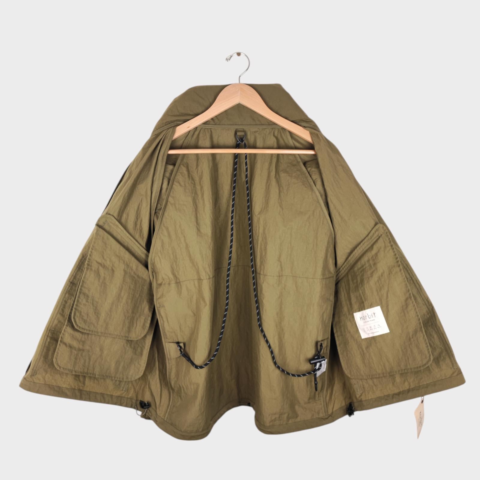 NORBIT BY HIROSHI NOZAWA Men's Olive Green Field Track Parka Jacket
