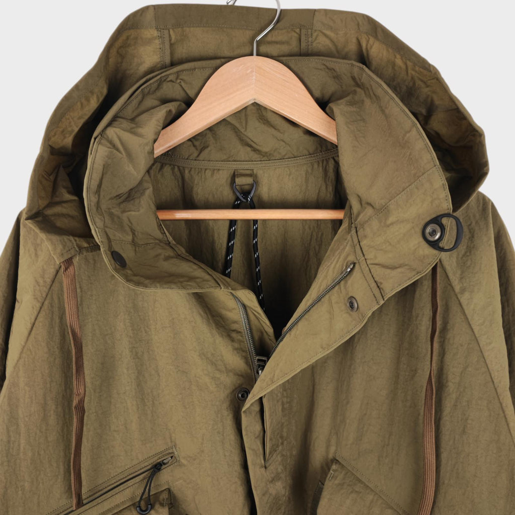 NORBIT BY HIROSHI NOZAWA Men's Olive Green Field Track Parka Jacket