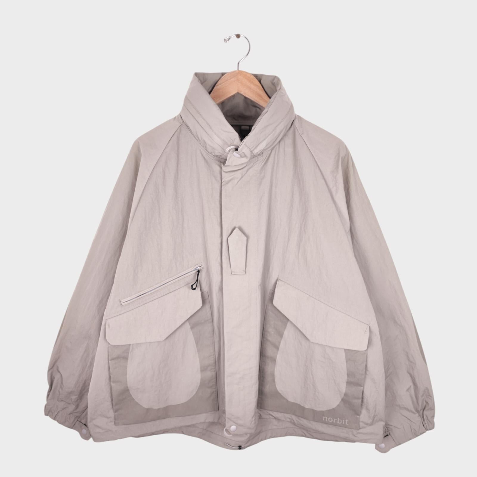 NORBIT BY HIROSHI NOZAWA Men's Grey Field Track Parka Jacket