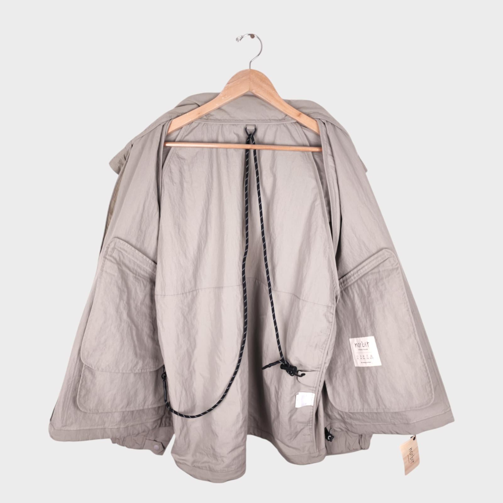 NORBIT BY HIROSHI NOZAWA Men's Grey Field Track Parka Jacket