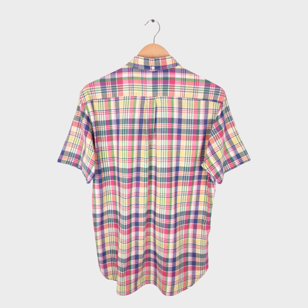 BEAMS PLUS Men's Made in Japan Indian Madras Check Button Down Shirt