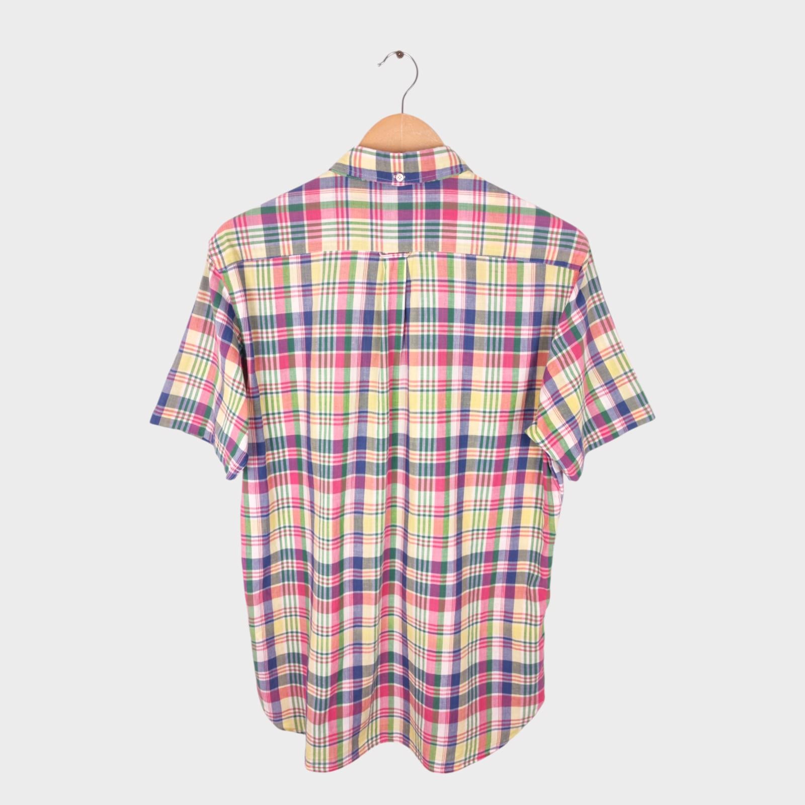 BEAMS PLUS Men's Made in Japan Indian Madras Check Button Down Shirt