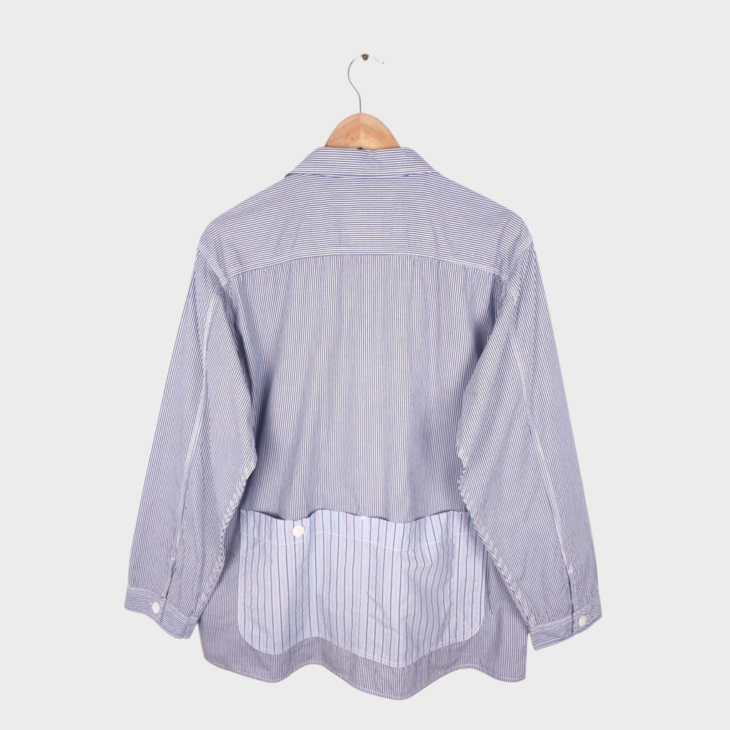BEAMS B:MING Men's Striped Patchwork Chore Overshirt Jacket