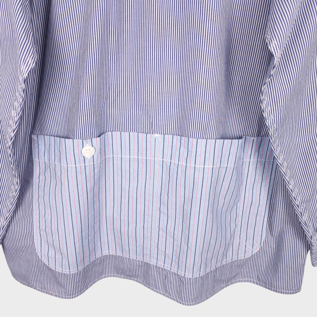 BEAMS B:MING Men's Striped Patchwork Chore Overshirt Jacket