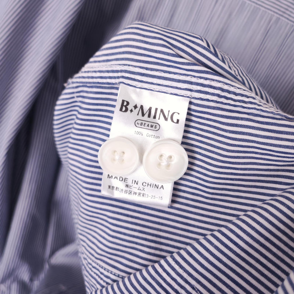 BEAMS B:MING Men's Striped Patchwork Chore Overshirt Jacket