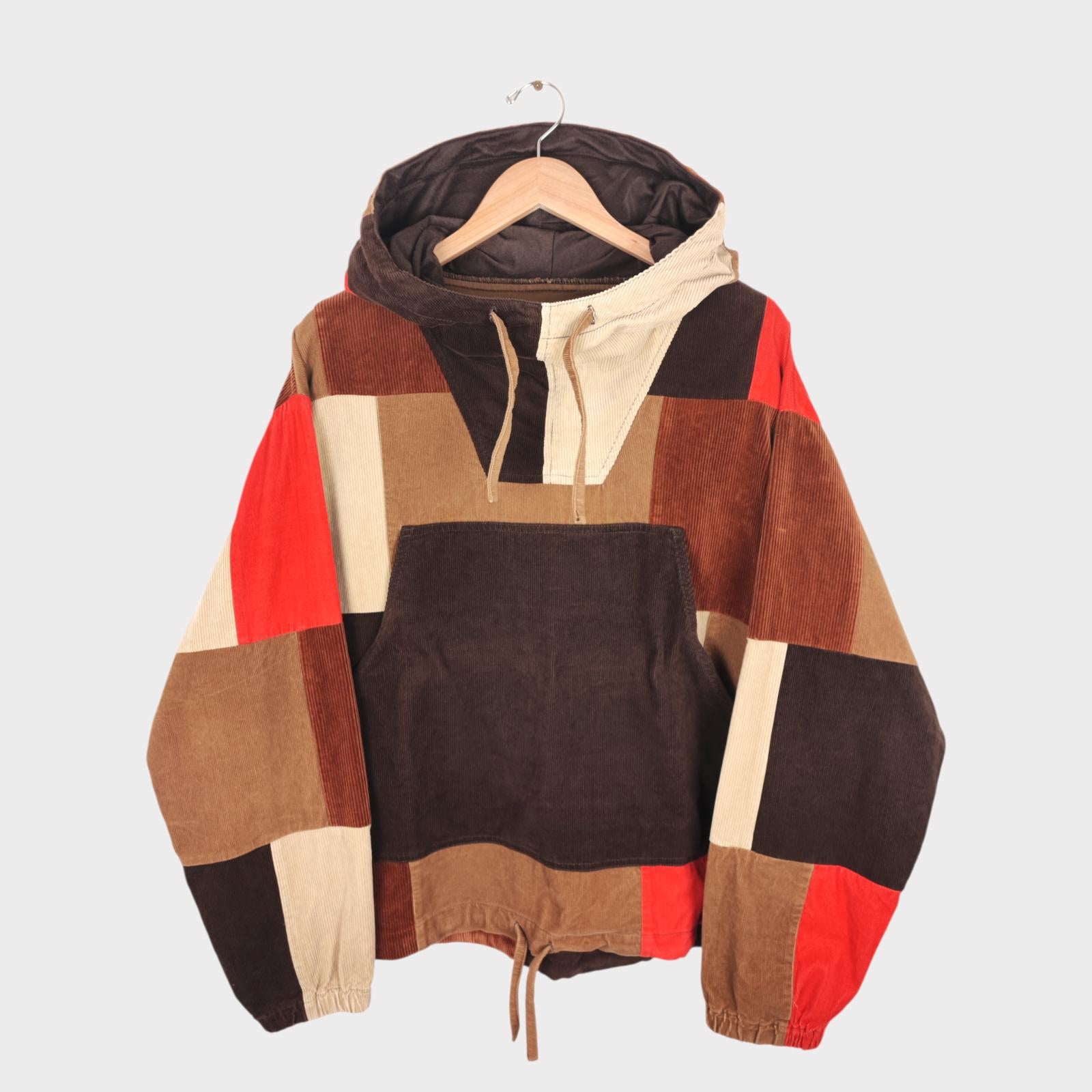 BEAMS PLUS Men's Multicoloured Military Corduroy Patchwork Smock