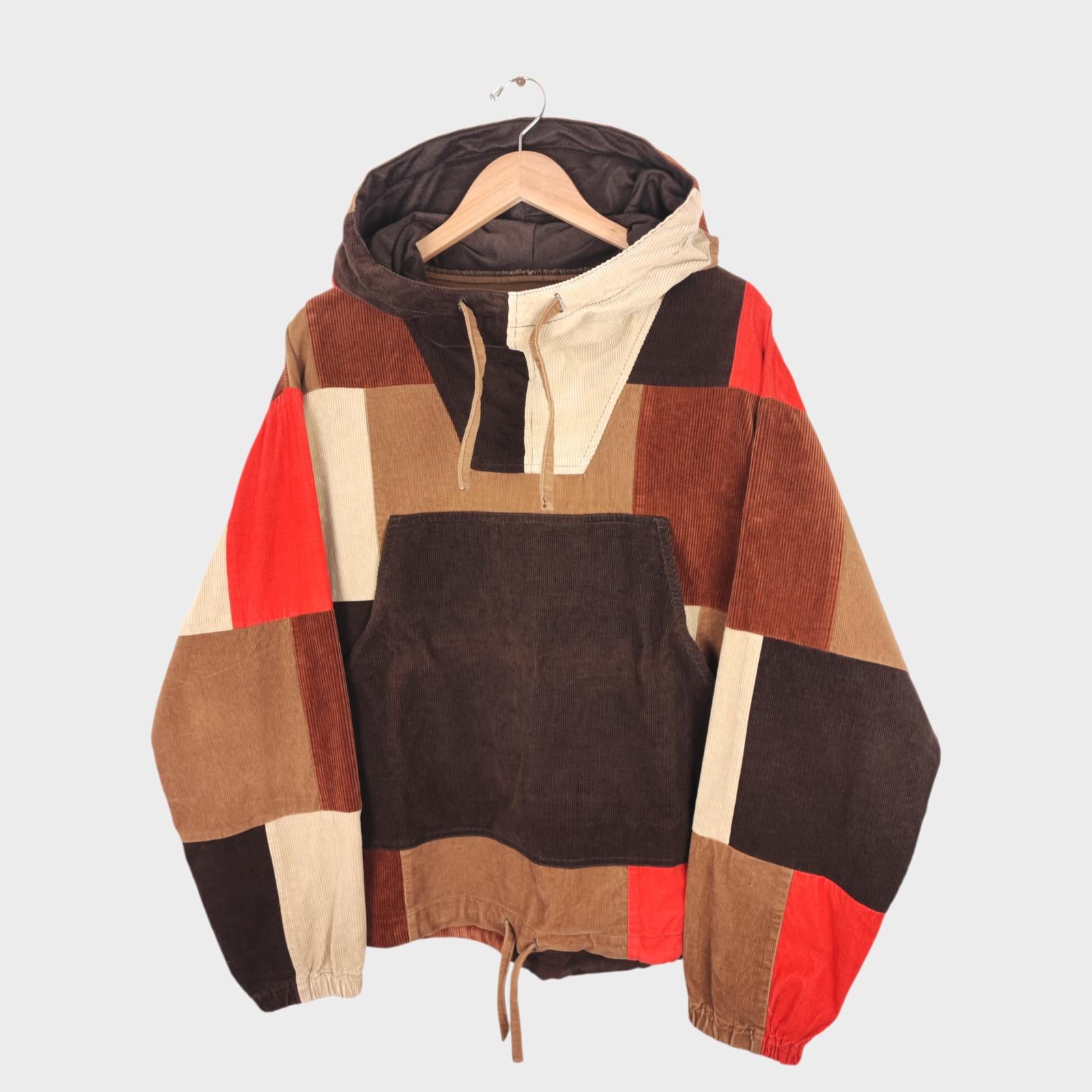 BEAMS PLUS Men's Multicoloured Military Corduroy Patchwork Smock