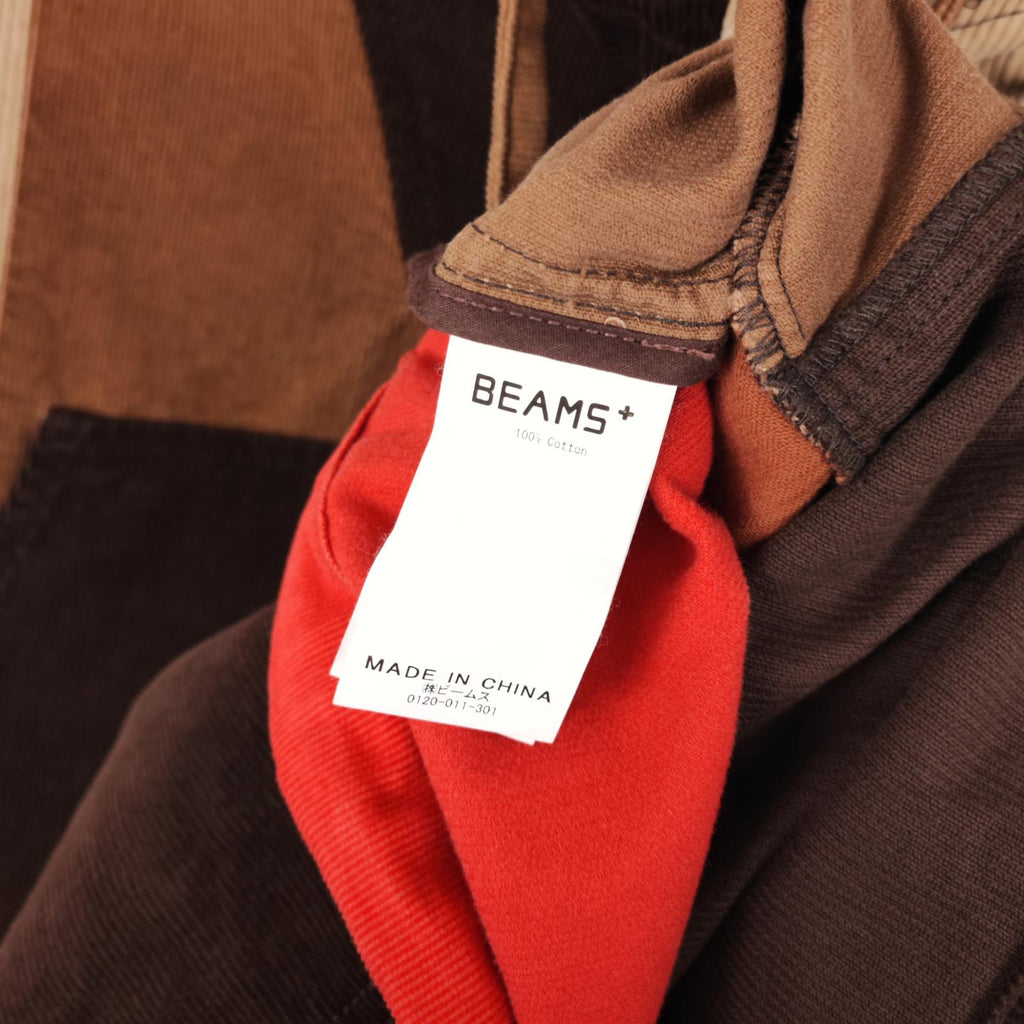 BEAMS PLUS Men's Multicoloured Military Corduroy Patchwork Smock