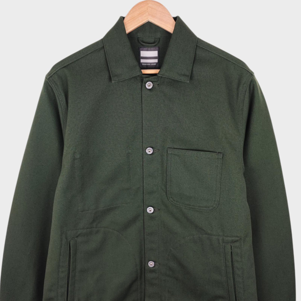 MOMOTARO Men's Dark Green Made in Japan Heavyweight Duck Canvas Chore Jacket