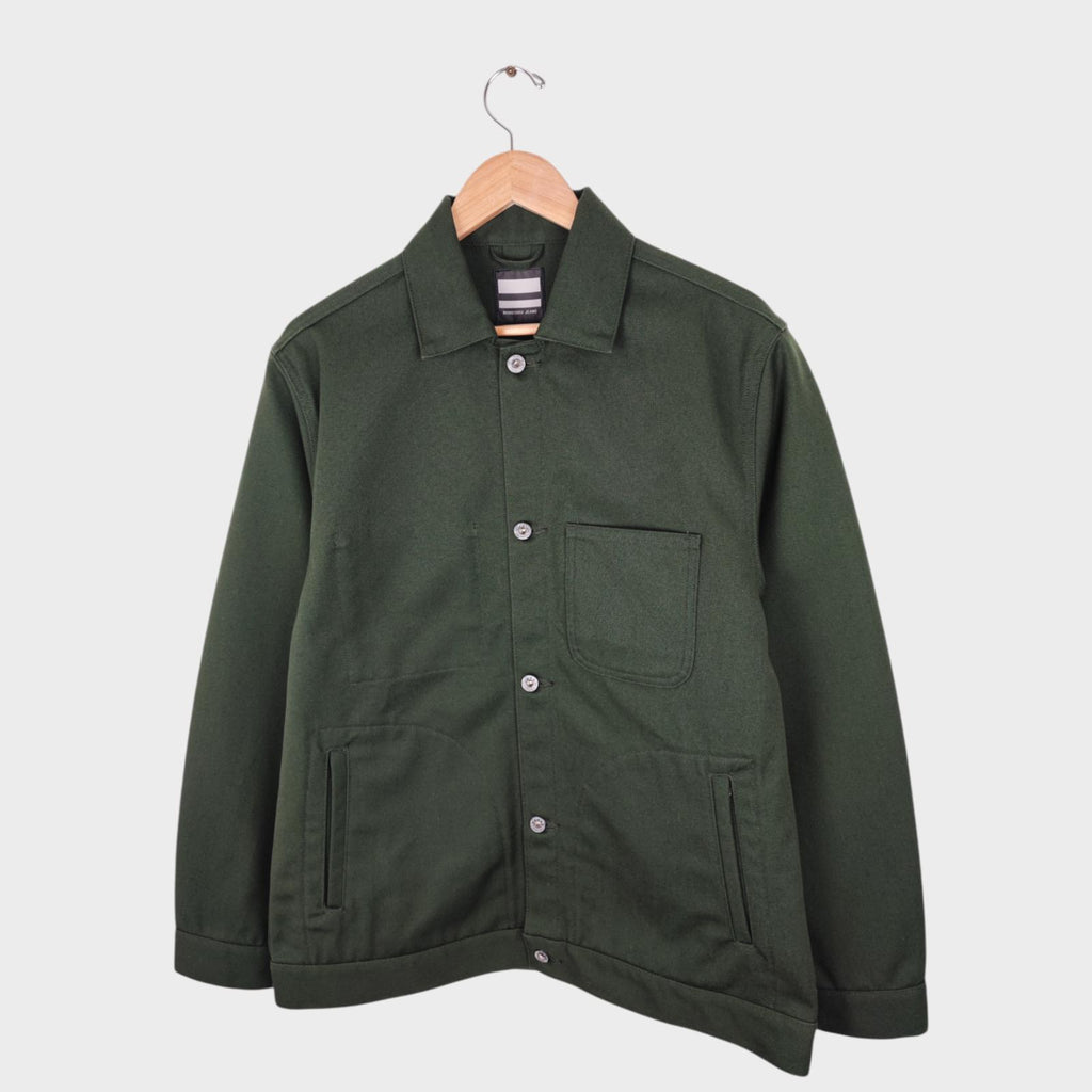 MOMOTARO Men's Dark Green Made in Japan Heavyweight Duck Canvas Chore Jacket