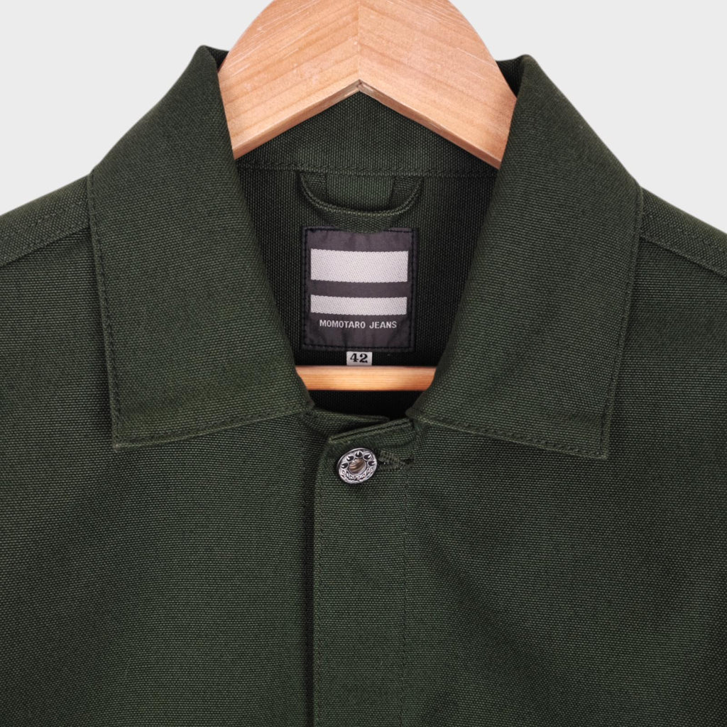 MOMOTARO Men's Dark Green Made in Japan Heavyweight Duck Canvas Chore Jacket