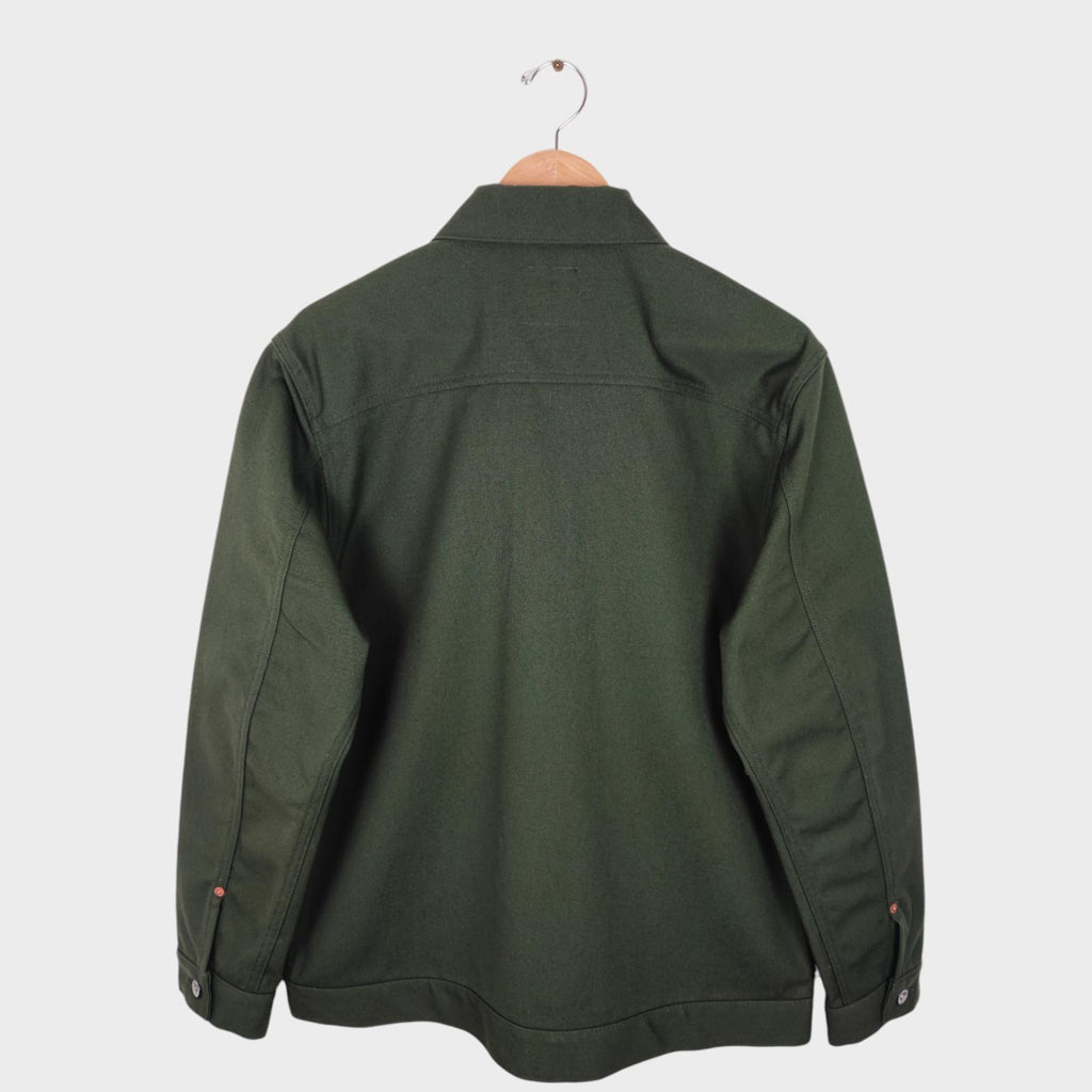 MOMOTARO Men's Dark Green Made in Japan Heavyweight Duck Canvas Chore Jacket