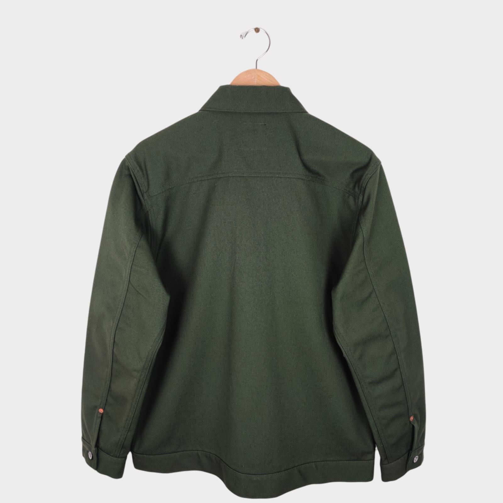 MOMOTARO Men's Dark Green Made in Japan Heavyweight Duck Canvas Chore Jacket
