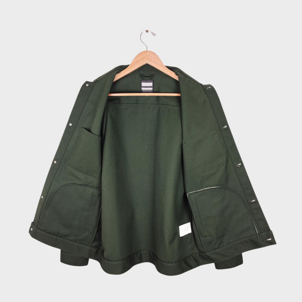 MOMOTARO Men's Dark Green Made in Japan Heavyweight Duck Canvas Chore Jacket