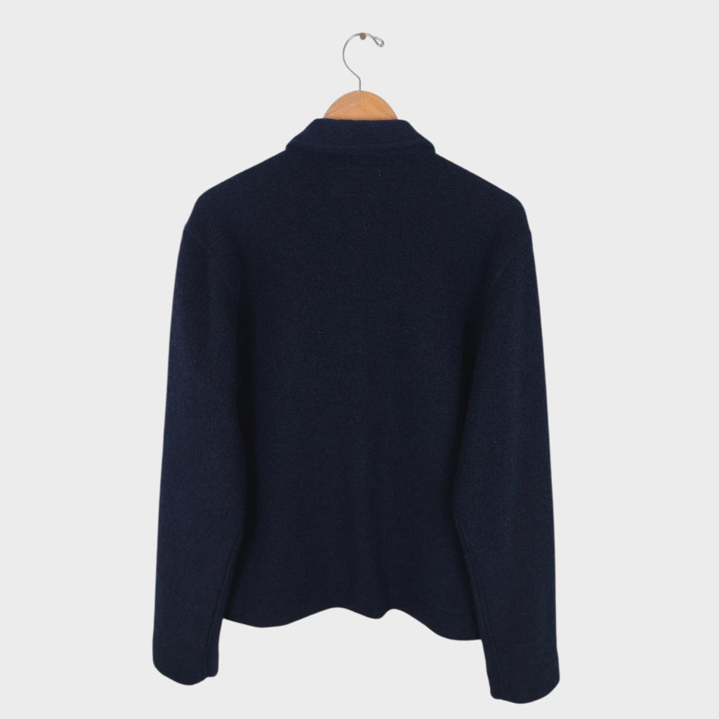 UNIVERSAL WORKS Men's Navy Blue Wool Fleece Utility Jacket