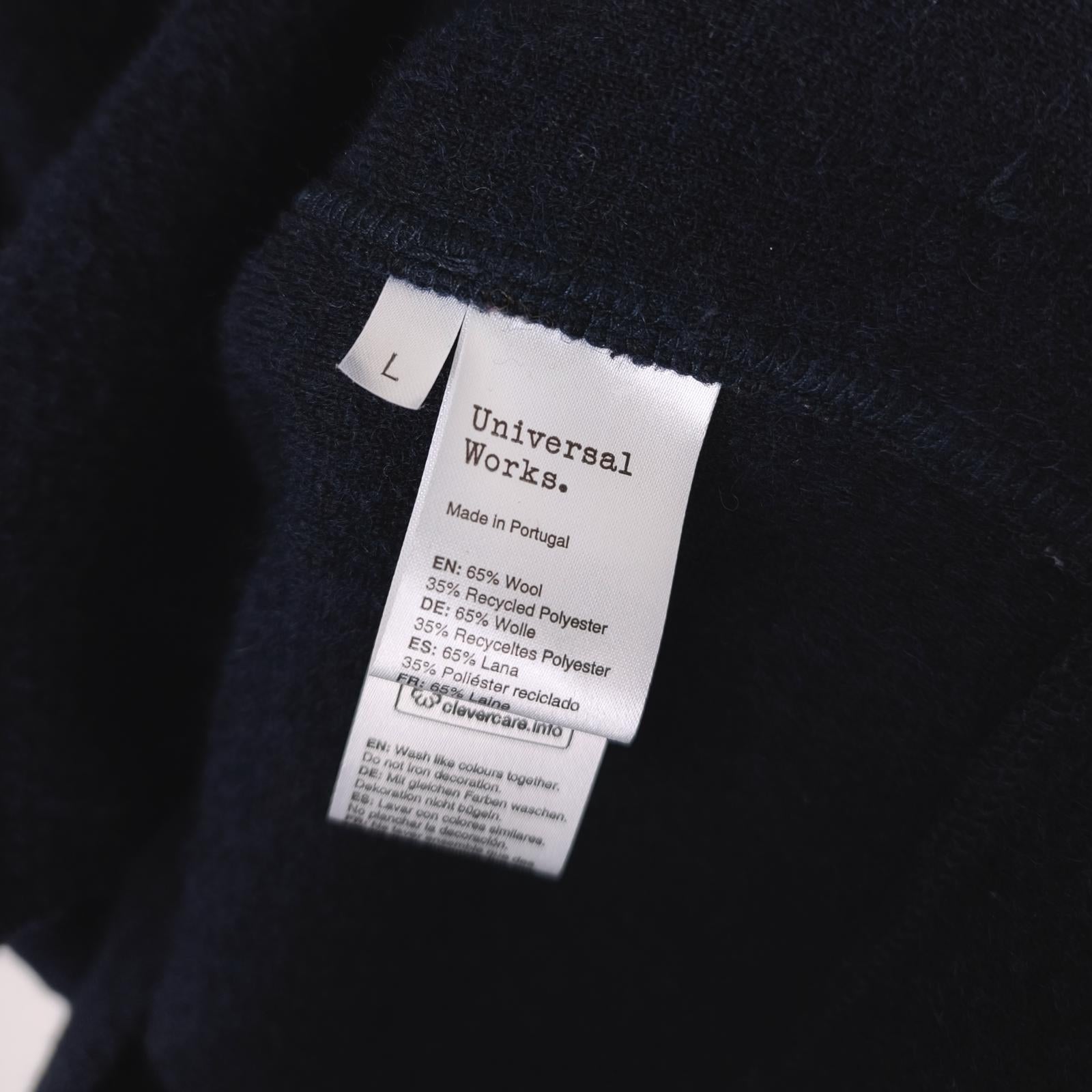 UNIVERSAL WORKS Men's Navy Blue Wool Fleece Utility Jacket