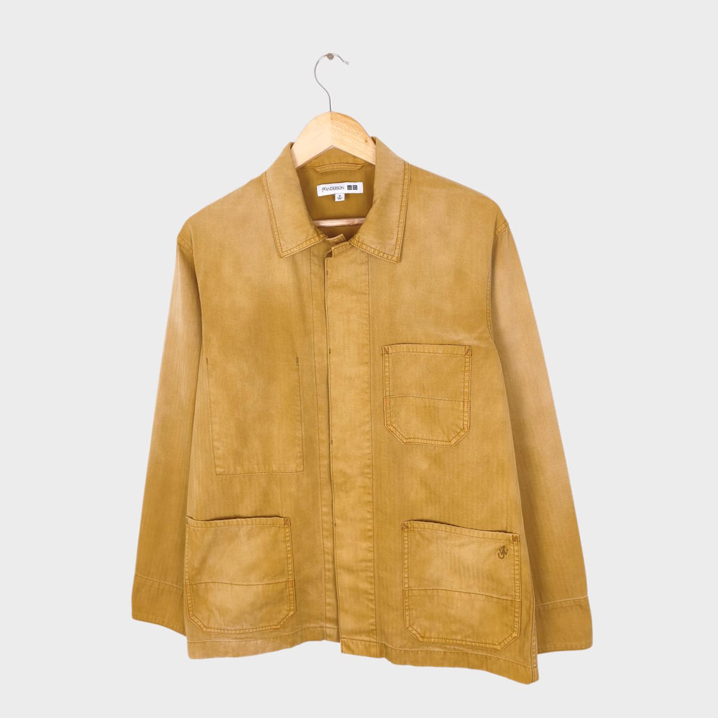 J.W. ANDERSON x UNIQLO Men's Washed Brown Embroidered Logo Chore Jacket