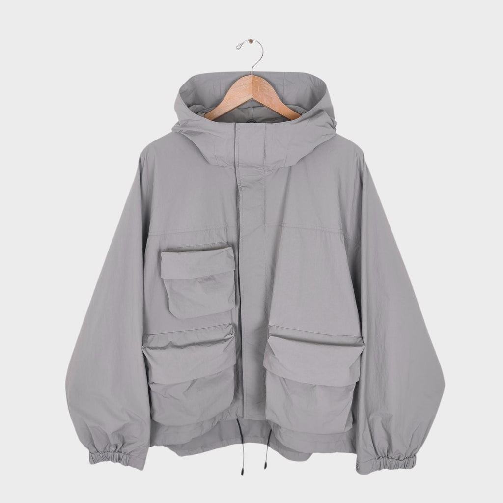 UNIFORM BRIDGE Men's Light Grey Nylon M70 Hooded Parka Jacket