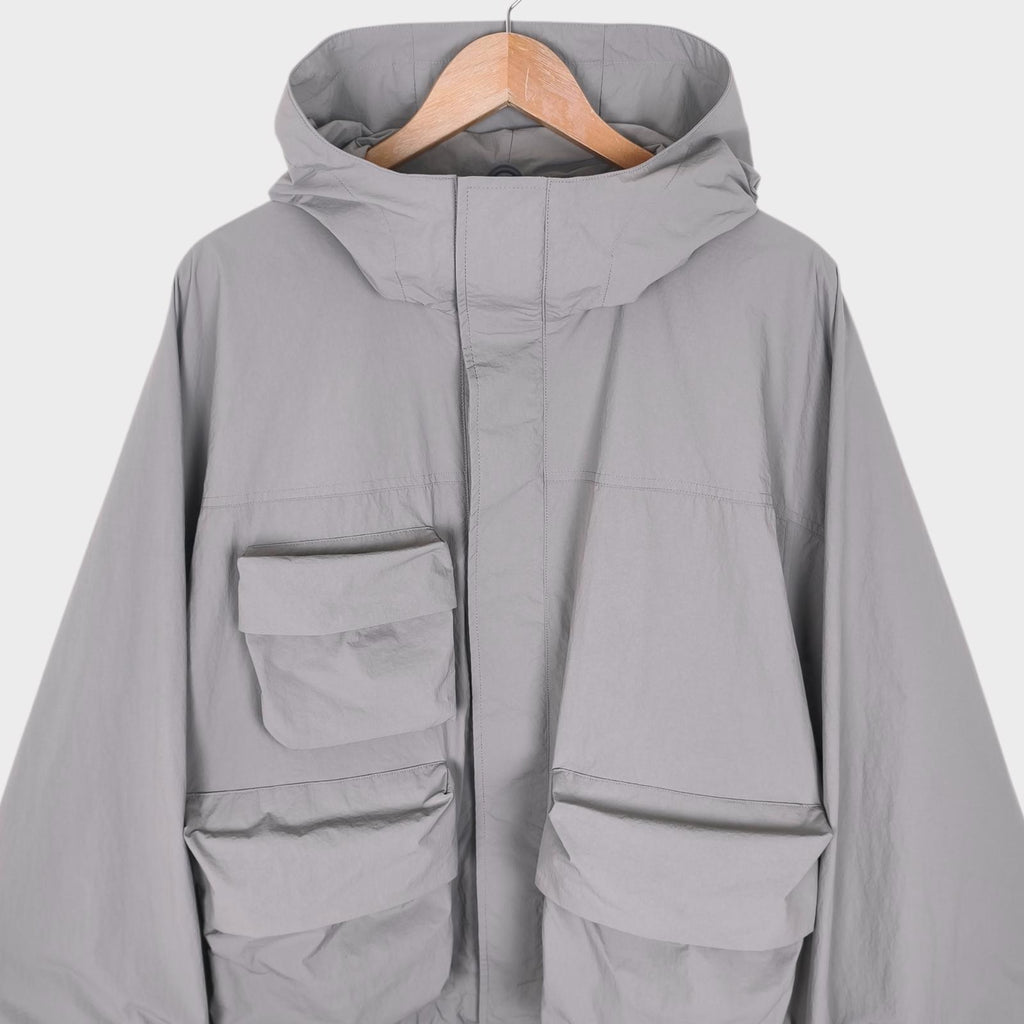 UNIFORM BRIDGE Men's Light Grey Nylon M70 Hooded Parka Jacket