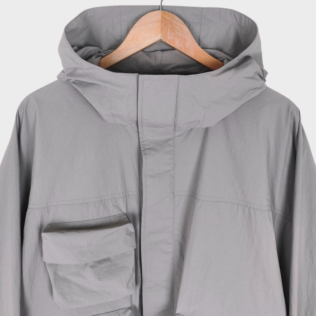 UNIFORM BRIDGE Men's Light Grey Nylon M70 Hooded Parka Jacket