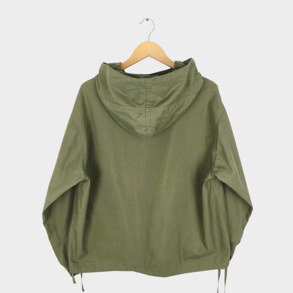 UNIFORM BRIDGE Men's Green Cotton Blend Military Fatigue Hooded Smock Jacket