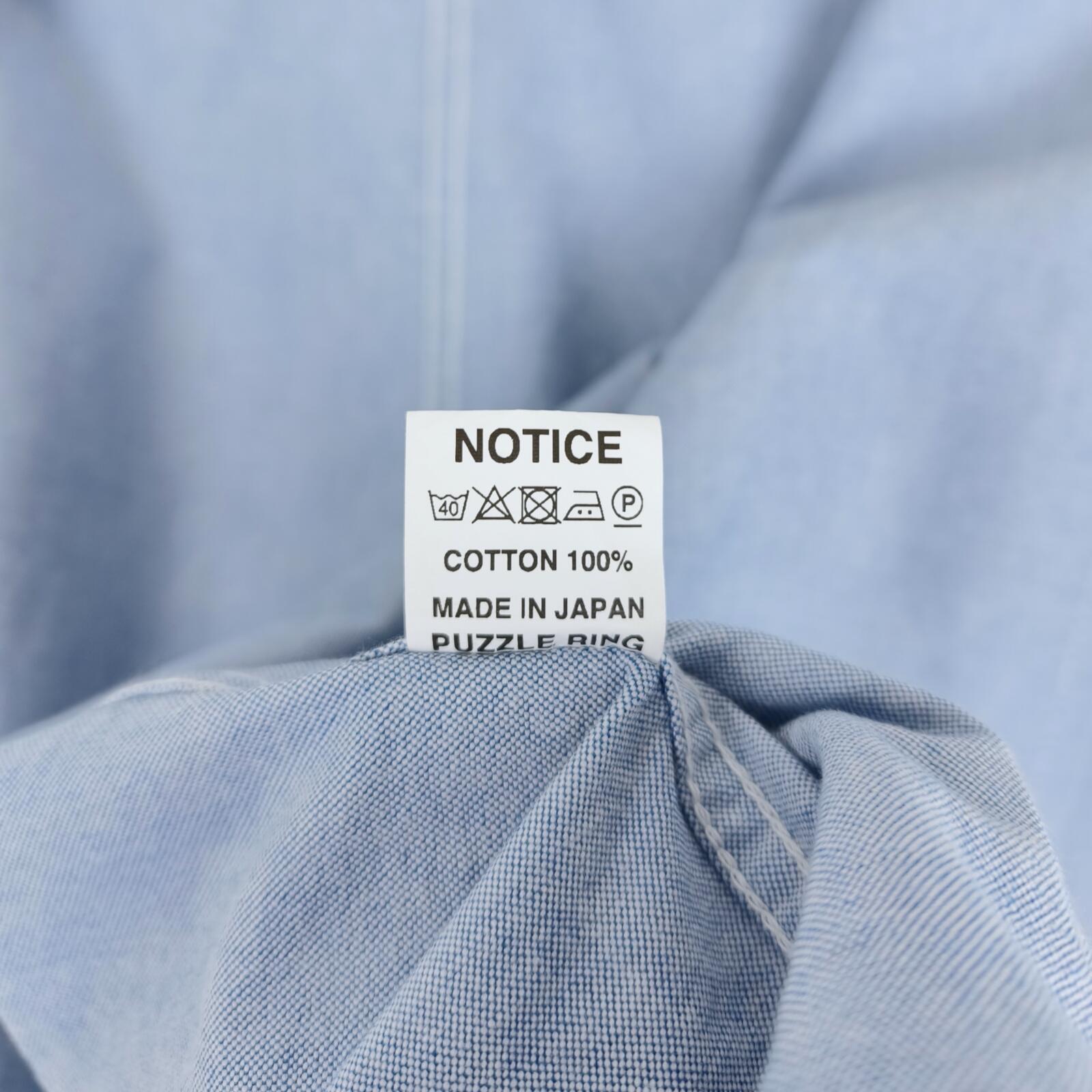 SASSAFRAS Men's Made in Japan Light Blue 100% Cotton Transplant Chore Jacket