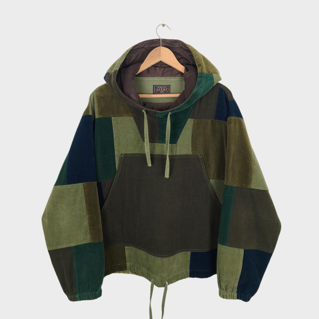 BEAMS PLUS Men's Multicoloured Military Corduroy Patchwork Smock