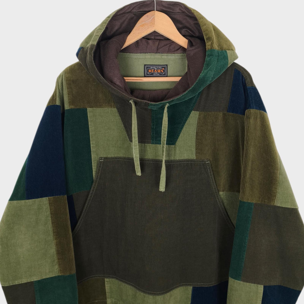 BEAMS PLUS Men's Multicoloured Military Corduroy Patchwork Smock