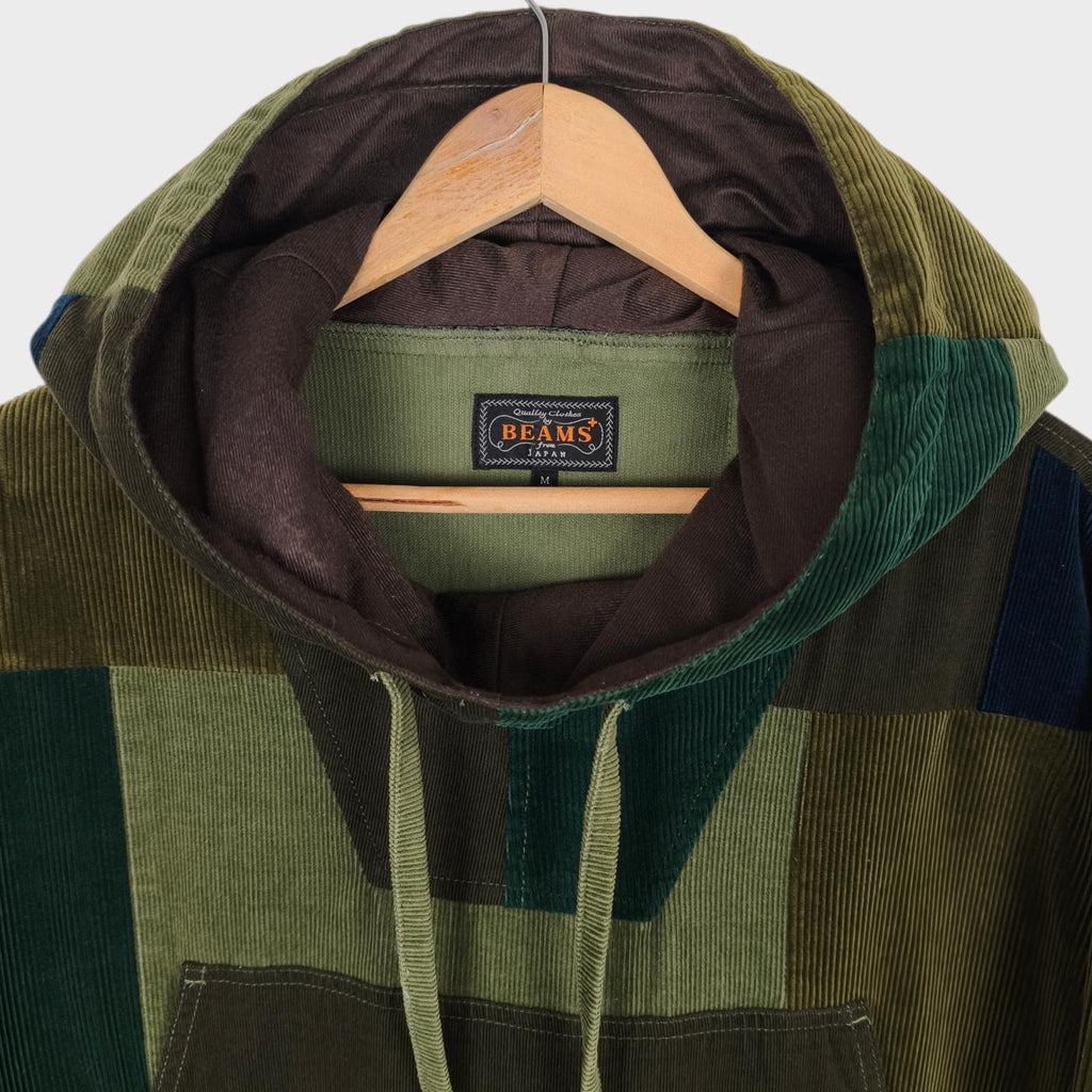 BEAMS PLUS Men's Multicoloured Military Corduroy Patchwork Smock