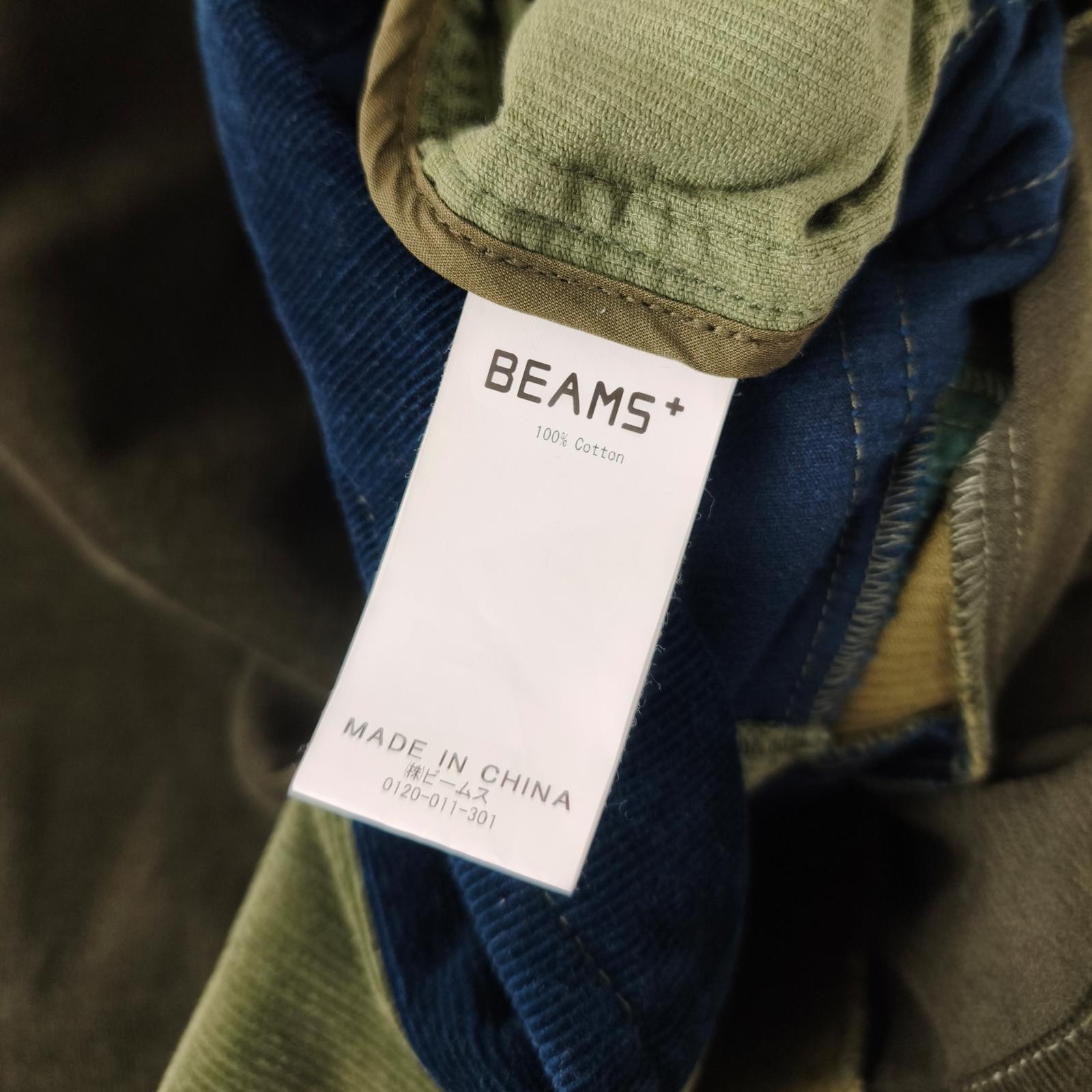 BEAMS PLUS Men's Multicoloured Military Corduroy Patchwork Smock