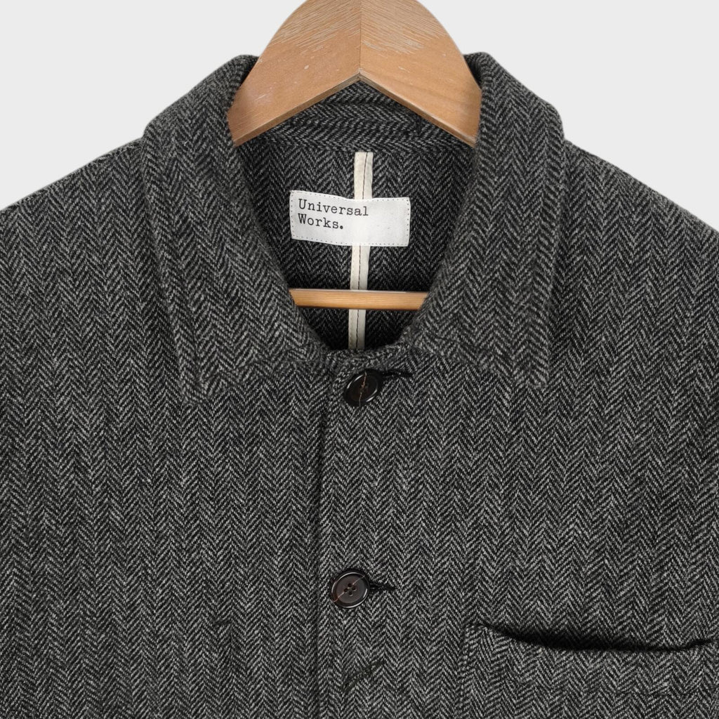 UNIVERSAL WORKS Men's Grey 100% Wool Tweed Bakers Jacket
