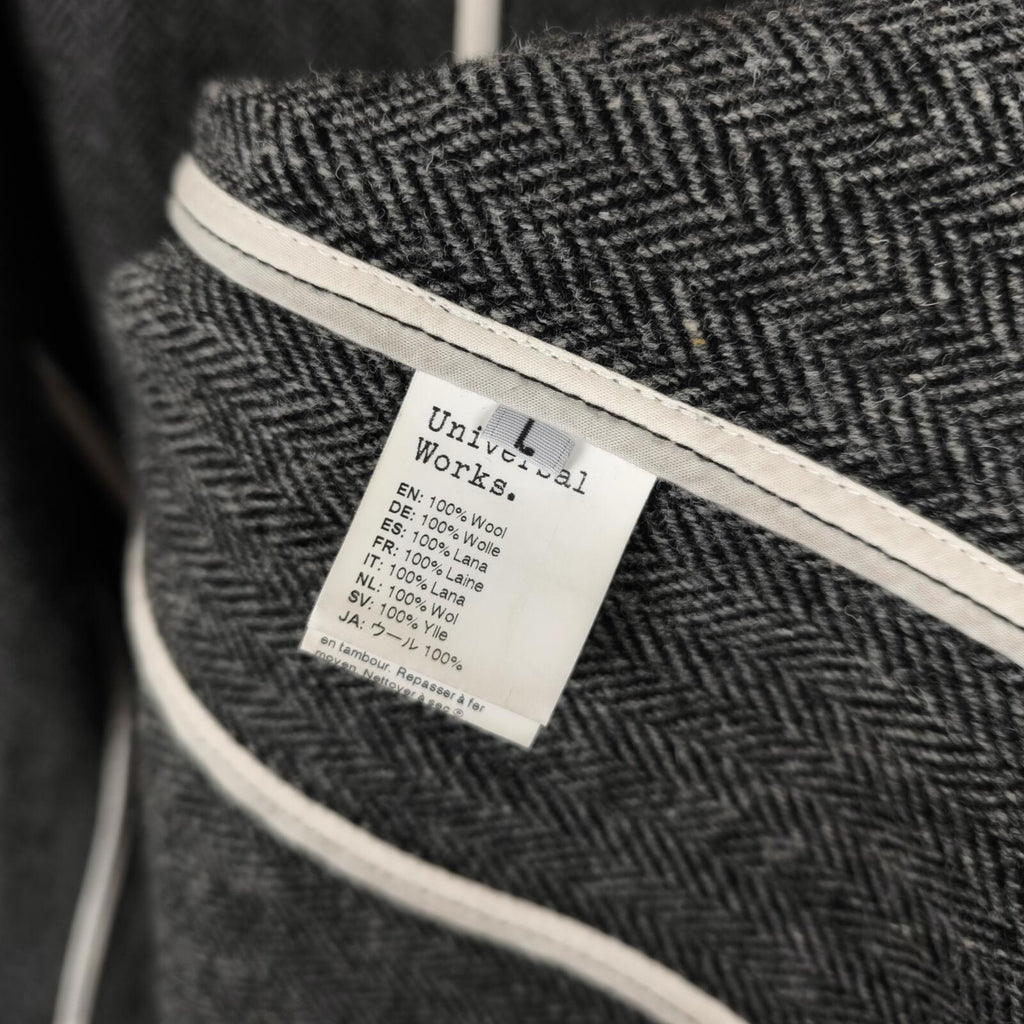 UNIVERSAL WORKS Men's Grey 100% Wool Tweed Bakers Jacket
