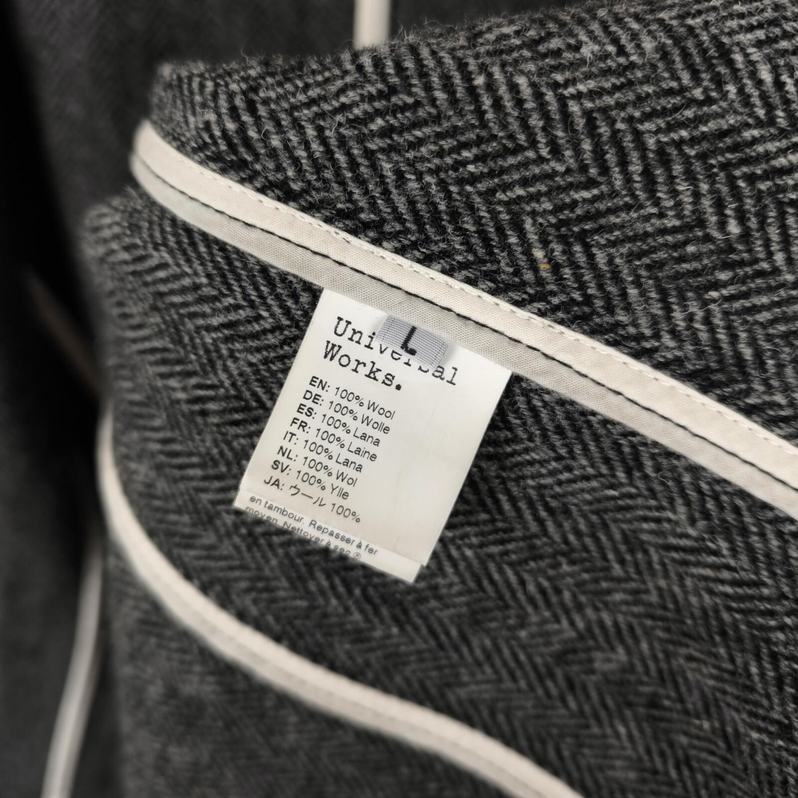 UNIVERSAL WORKS Men's Grey 100% Wool Tweed Bakers Jacket