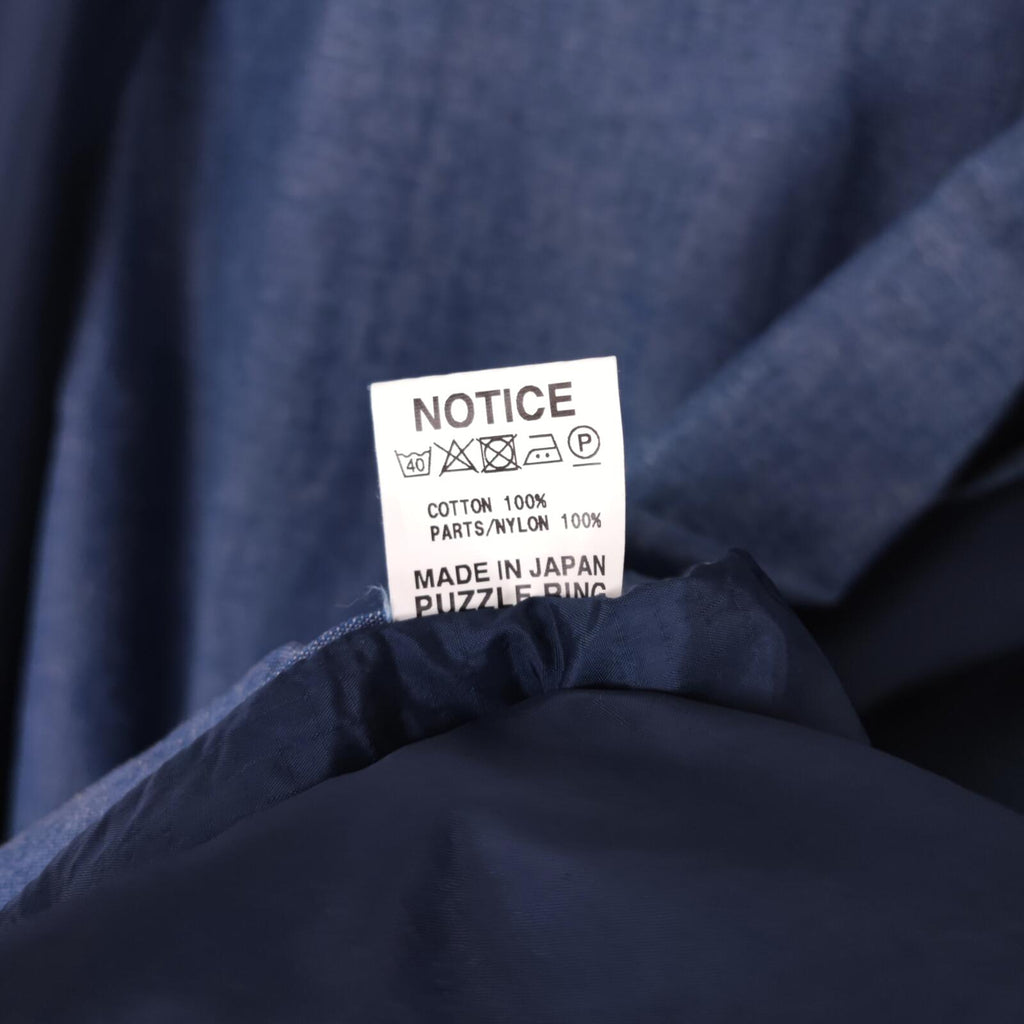 SASSAFRAS Men's Made in Japan Blue Chambray Plant Hunter Utility Jacket