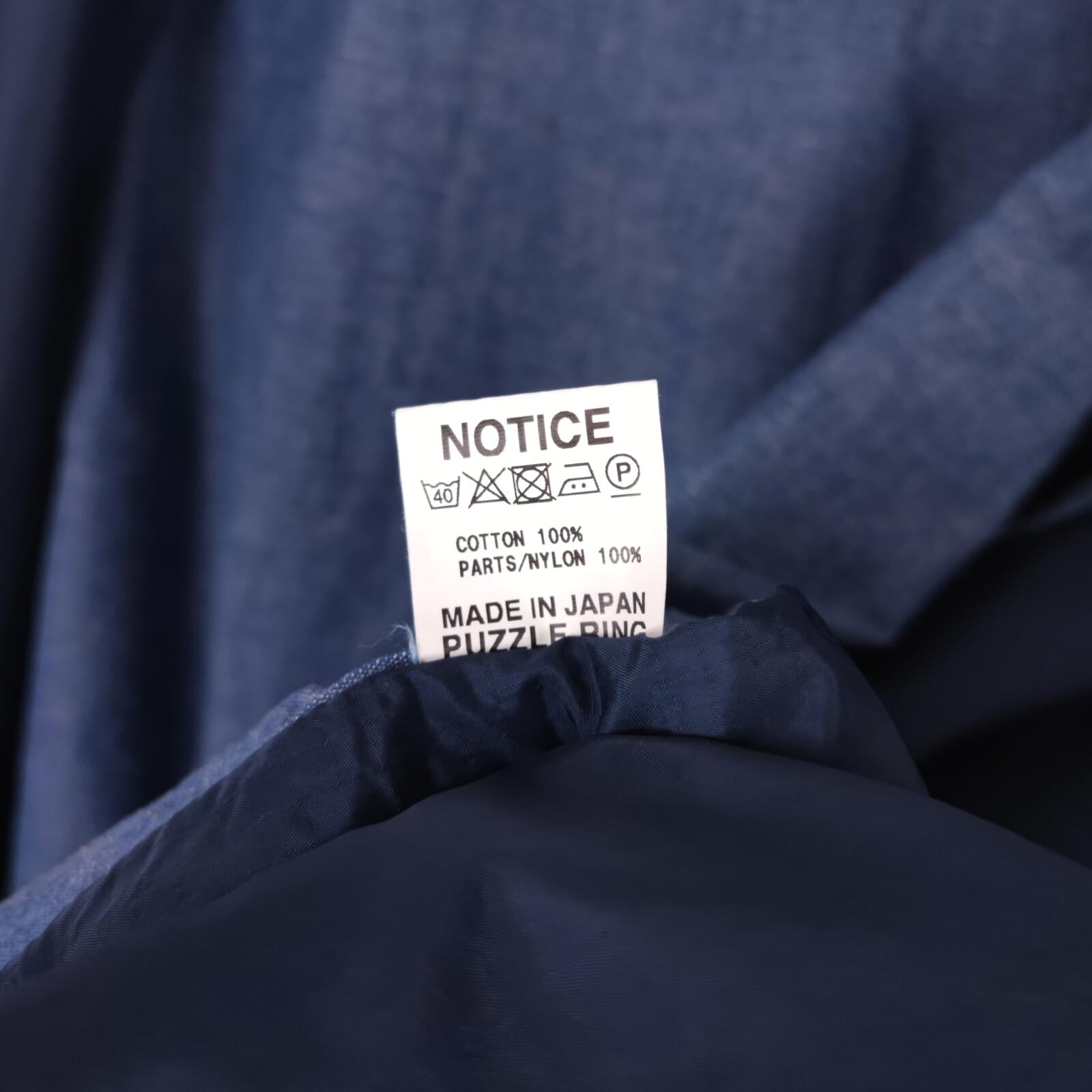 SASSAFRAS Men's Made in Japan Blue Chambray Plant Hunter Utility Jacket
