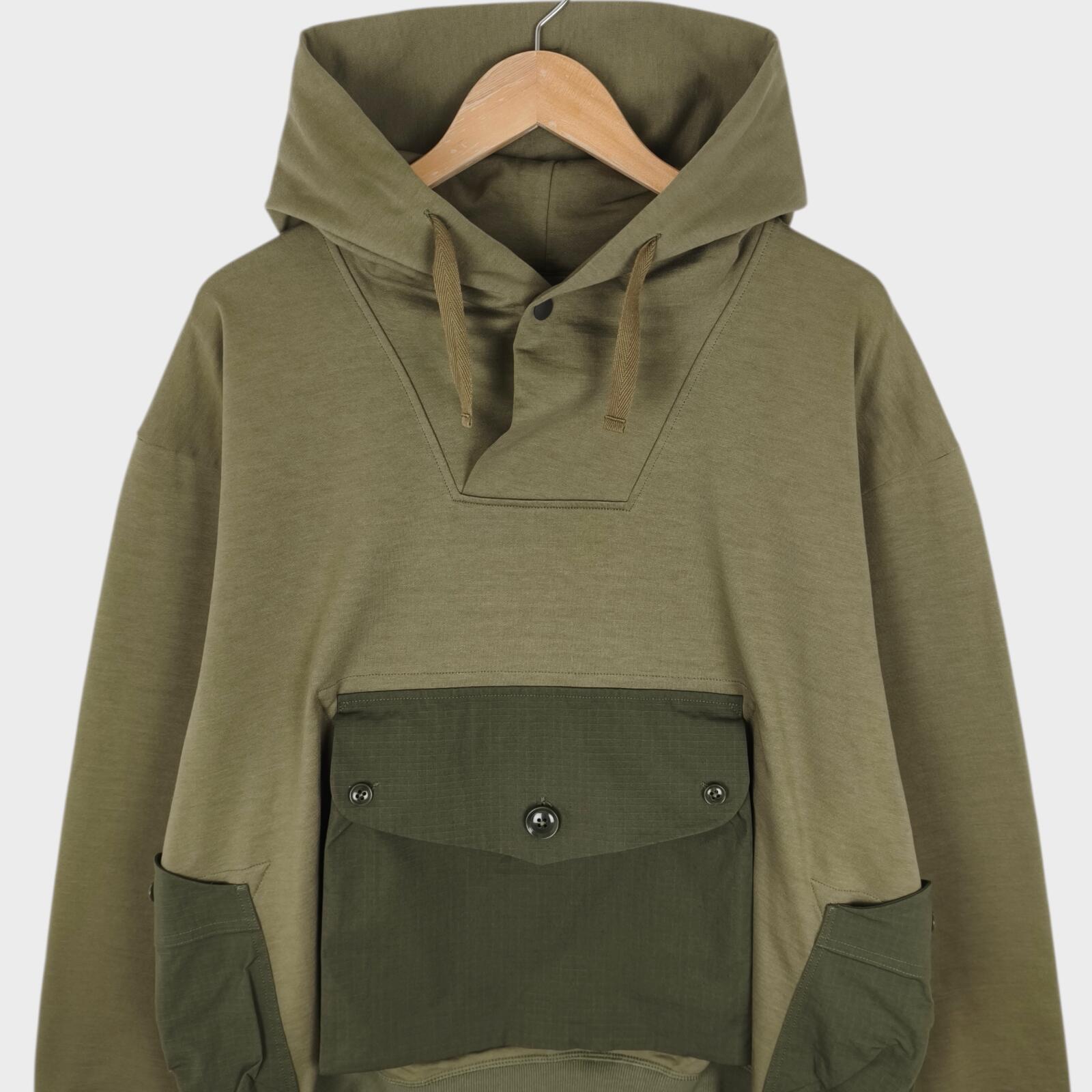 NORBIT BY HIROSHI NOZAWA Men's Olive Green Shawl Collar Sweat Hoodie
