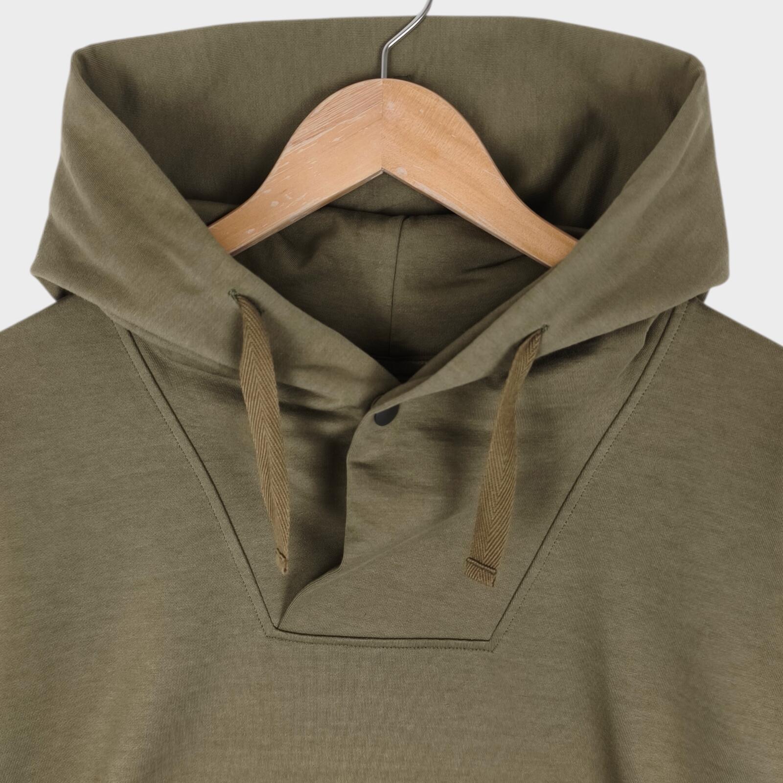 NORBIT BY HIROSHI NOZAWA Men's Olive Green Shawl Collar Sweat Hoodie