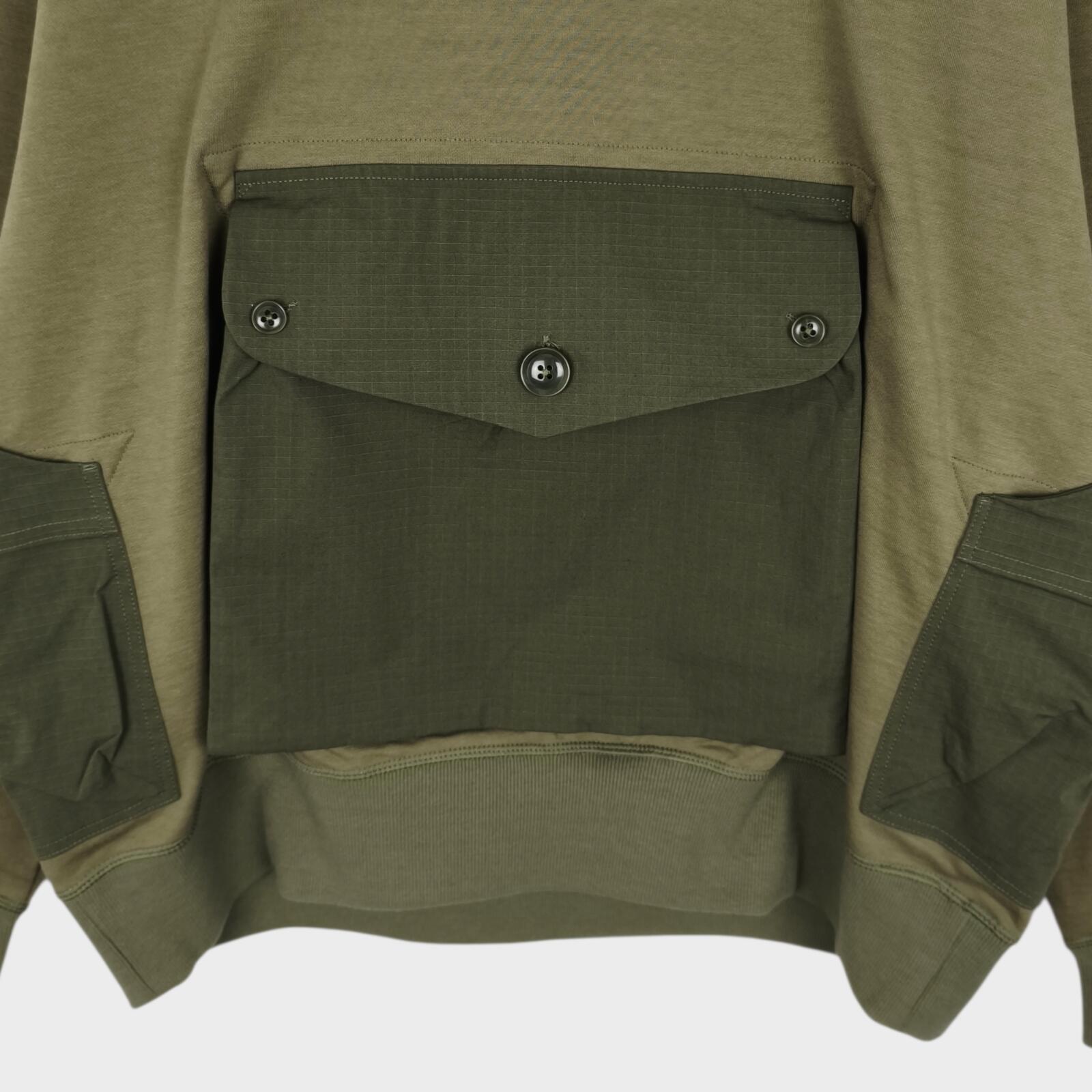 NORBIT BY HIROSHI NOZAWA Men's Olive Green Shawl Collar Sweat Hoodie