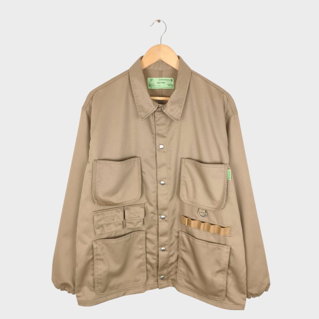UNIVERSAL OVERALL x BEAMS Men's Beige Cover Coach Chore Jacket